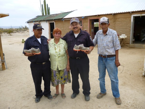 I GAVE RAFAEL AND JOSE LUIS MY 14TH PAIR OF SHOES. ON THE ELDERLY COUPLES RANCH